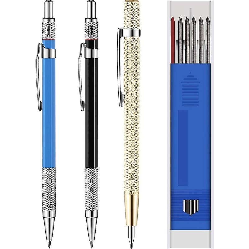 Carpenter Pencils with Marker Refills for Glass, Ceramics (15 Pieces)