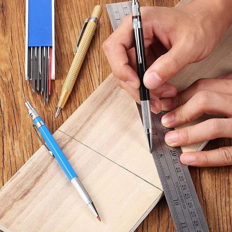 Carpenter Pencils with Marker Refills for Glass, Ceramics (15 Pieces)