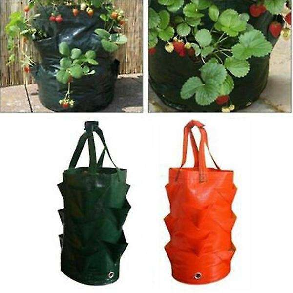 1pcs Hanging Strawberry Tomato Planter Grow Bags Planting Bag(green)