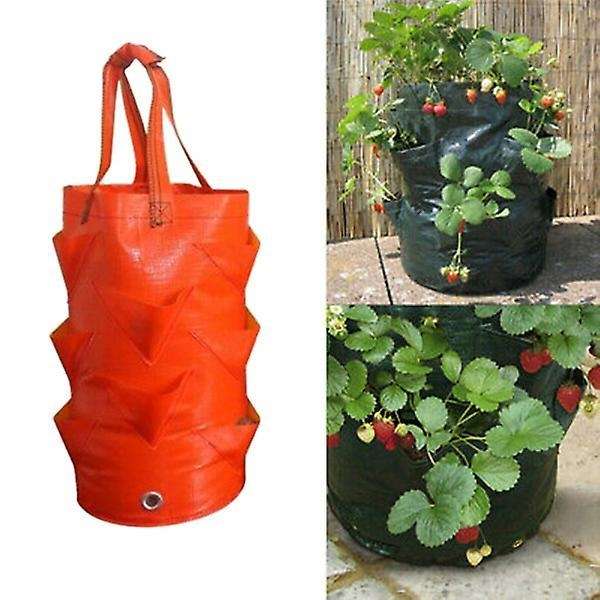 1pcs Hanging Strawberry Tomato Planter Grow Bags Planting Bag(green)