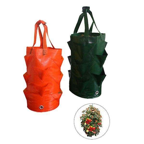 1pcs Hanging Strawberry Tomato Planter Grow Bags Planting Bag(green)