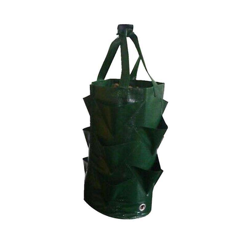 1pcs Hanging Strawberry Tomato Planter Grow Bags Planting Bag(green)