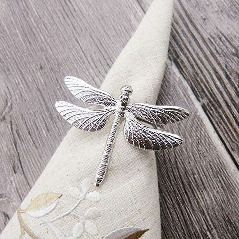 Silver Napkin Rings Set 8 for Wedding Holiday, Dinner Party Occasion