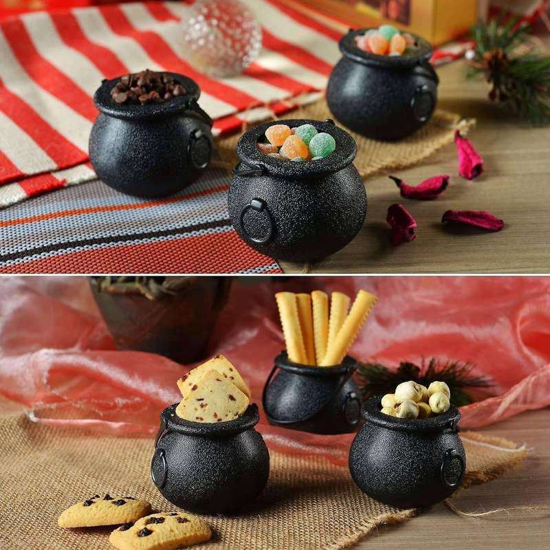 15pcs Witch Candy Holder Pot Kids Trick Or Treat Halloween Cauldron