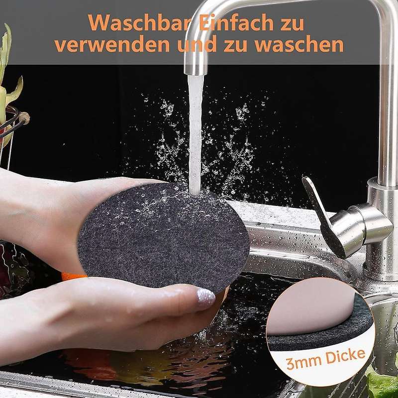 Washable Coasters for Glasses, Set Of 12, Round Drinks, Cups, (black)