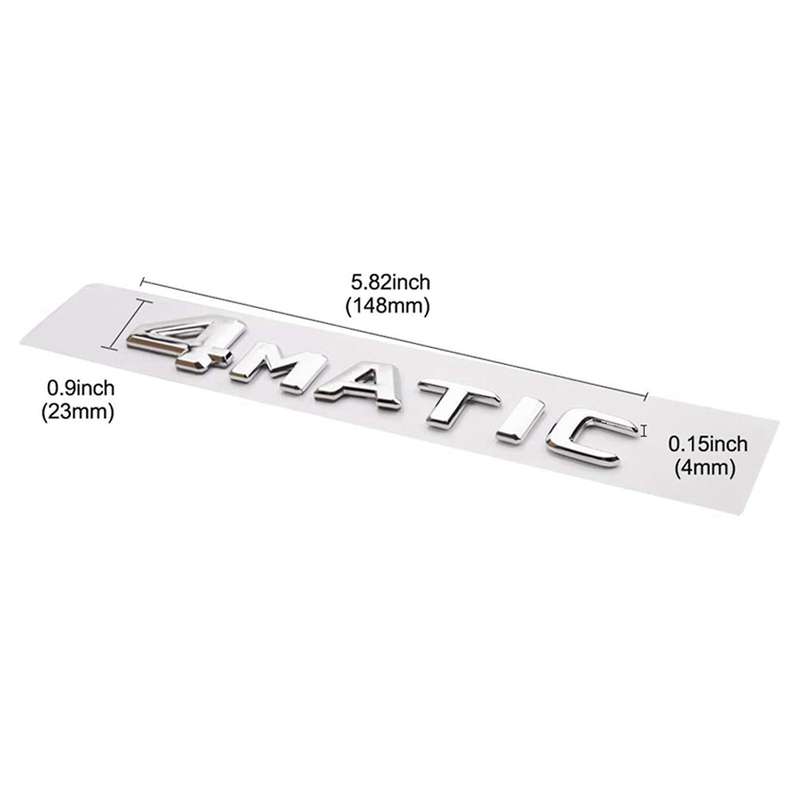 Silver Auto Trunk Door Bumper Badge Decal Emblem for Mercedes-benz