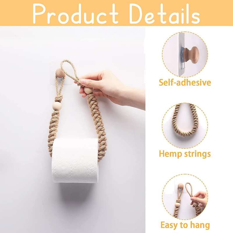 Toilet Paper Holder - Vintage Jute Rope Toilet Paper Holder