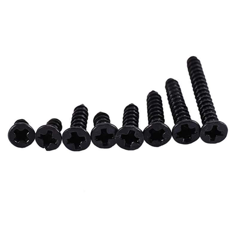 800pcs/lot Self Tapping Carbon Steel Cross Head Screw Bolt Set Black