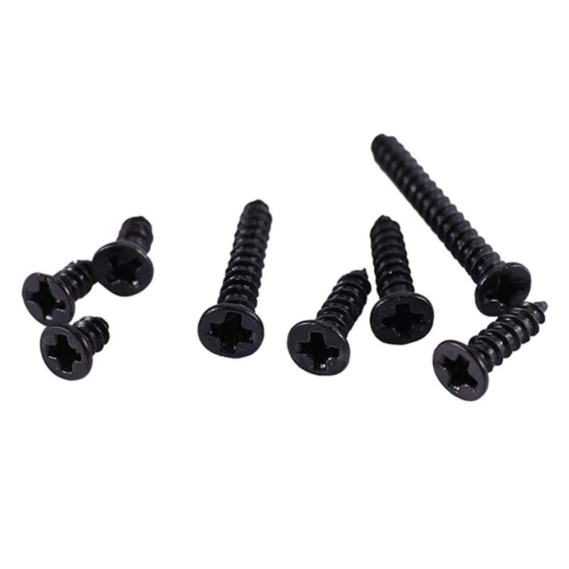 800pcs/lot Self Tapping Carbon Steel Cross Head Screw Bolt Set Black