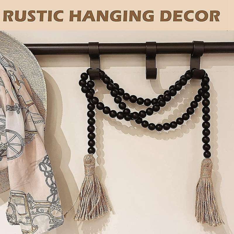 Wood Bead Garland Farmhouse Decor Wooden Beads A