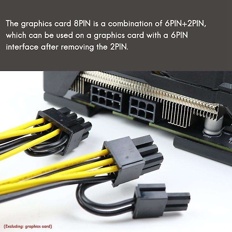 6 Pcs 8 Pin Power Cord for Mining Cpu Gpu 8pin to 2x8 Pin (6+2)