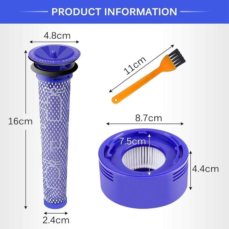 Filter for Dyson Dc58 Dc59 Dc61 Dc62 V7 V8, Pre and Post Filter