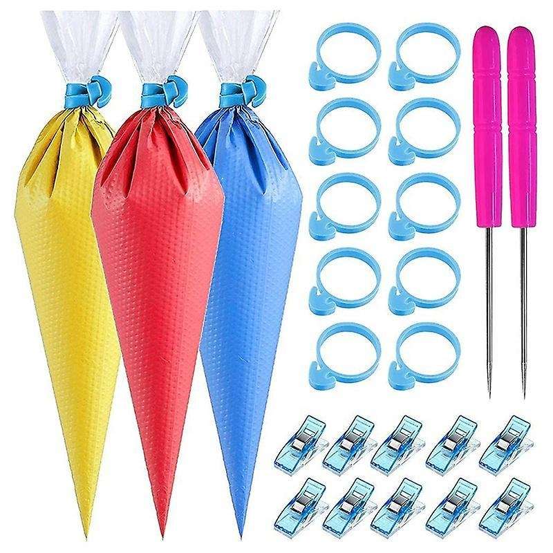 122pcs Tipless Piping Bags - 100pcs Disposable Pastry Bag for Cookies