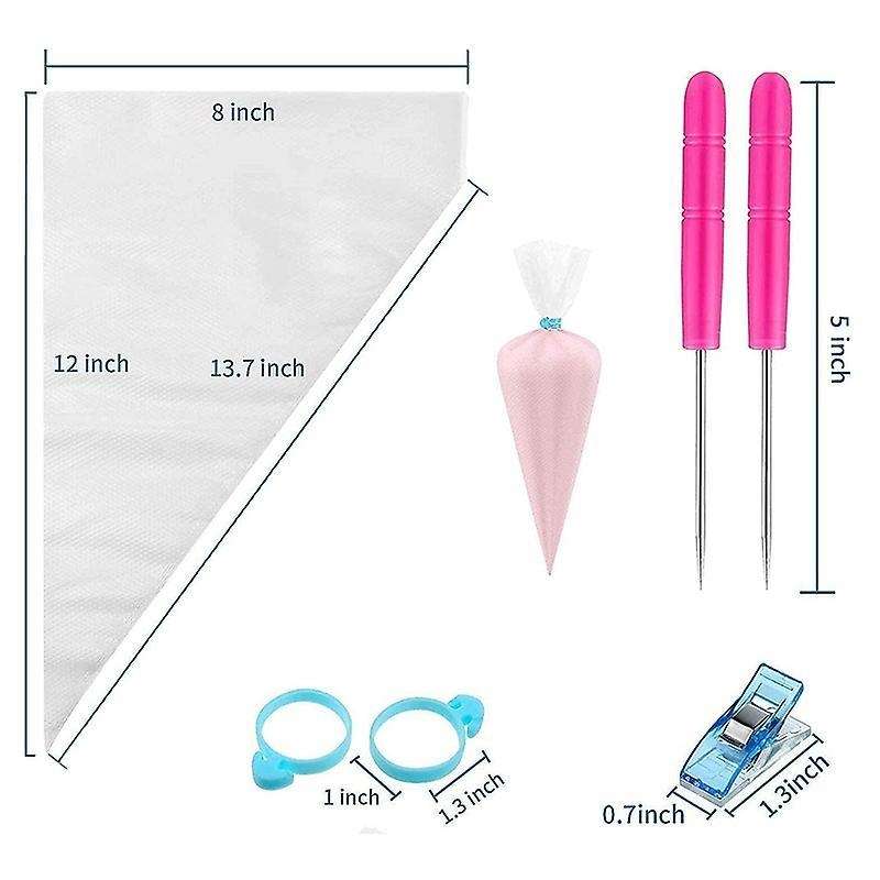 122pcs Tipless Piping Bags - 100pcs Disposable Pastry Bag for Cookies