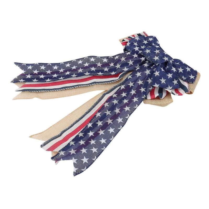 Patriotic Decor, Burlap Bows for Wreaths Outdoor Patriotic Wreath