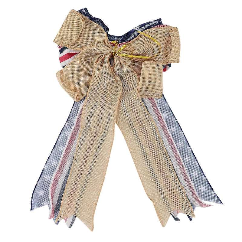 Patriotic Decor, Burlap Bows for Wreaths Outdoor Patriotic Wreath