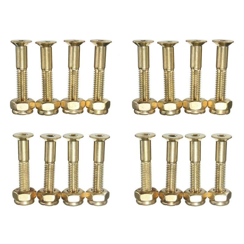 Lot De 8 Pcs Visserie Skateboard Clous Or Planche A Roulettes 29mm
