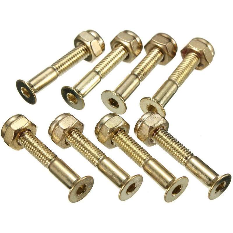 Lot De 8 Pcs Visserie Skateboard Clous Or Planche A Roulettes 29mm