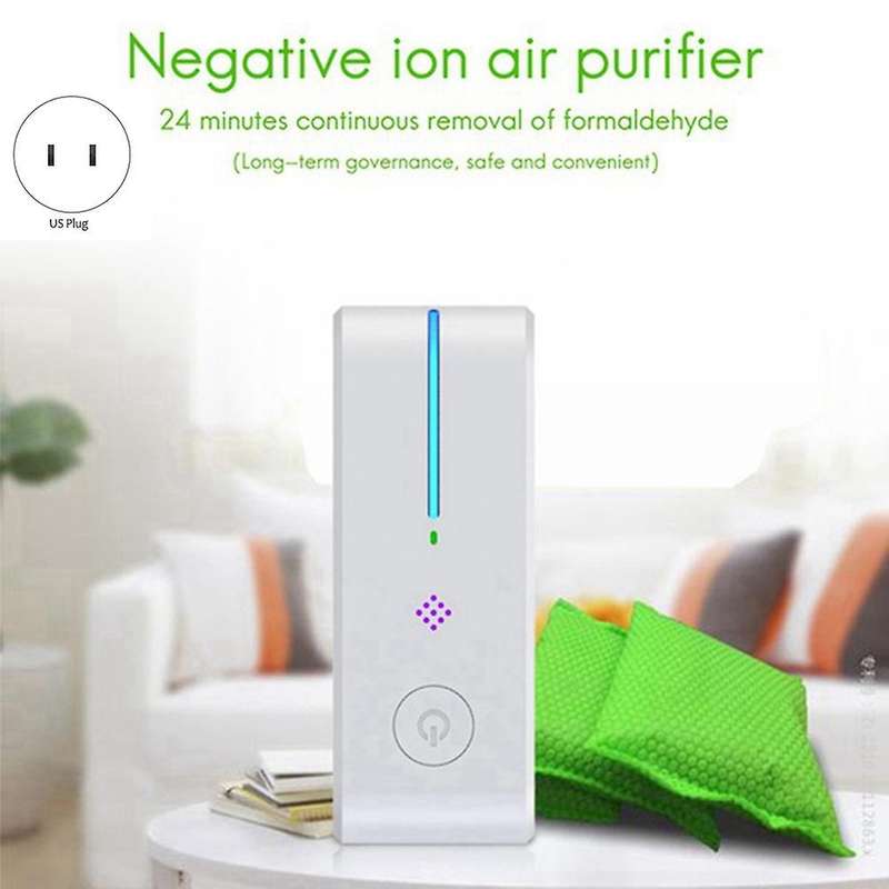 Plug In Air Purifier for Home Cleaner Small Air Ionizer White Us Plug