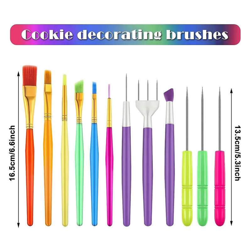 15 Pcs Cake Decorating Tool Set Cookie Decoration Brushes Cookie