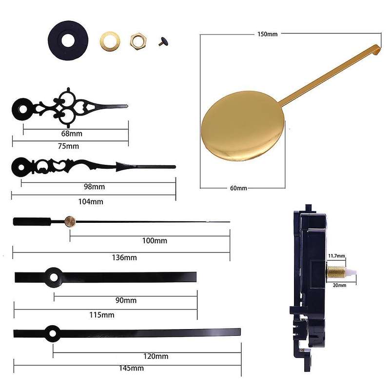 Diy Wall Clock Pendulum Movement Mechanism with Quartz Repair Shaft
