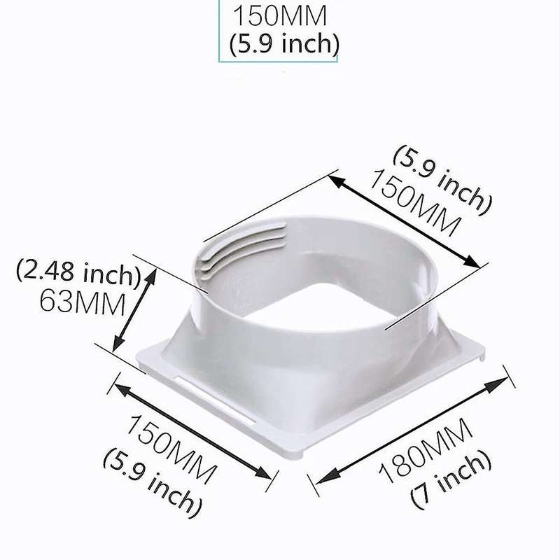 Air Conditioner Exhaust Hose Coupler Window Adapter Square to Round