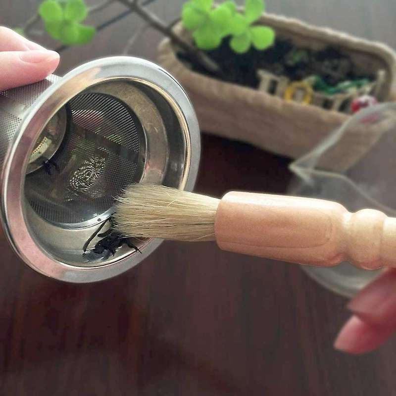 Coffee Grinder Cleaning Brush,wood & Nylon with Spoon for Bean Grain
