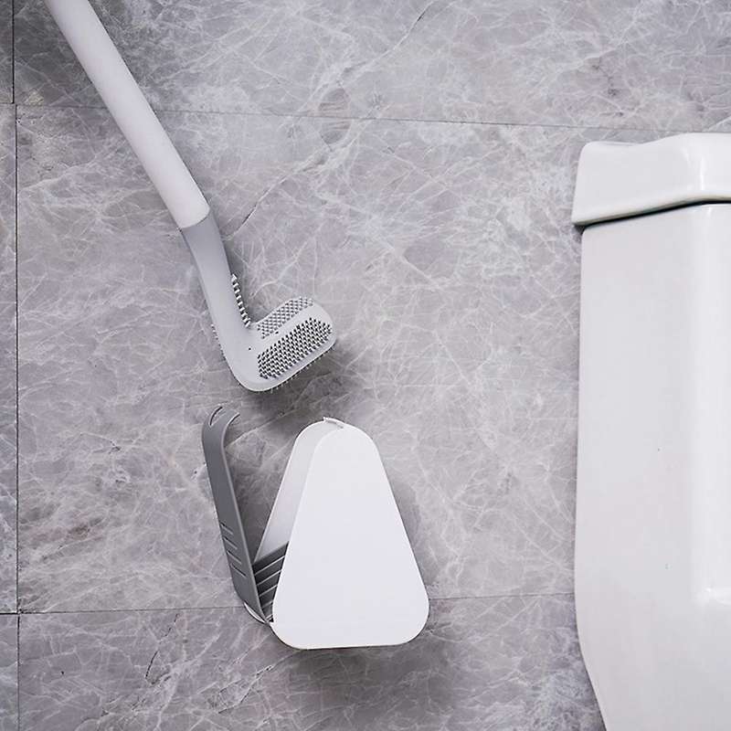 Golf Head Silicone Toilet Brush Cleaner Cleaning Brushes, Grey