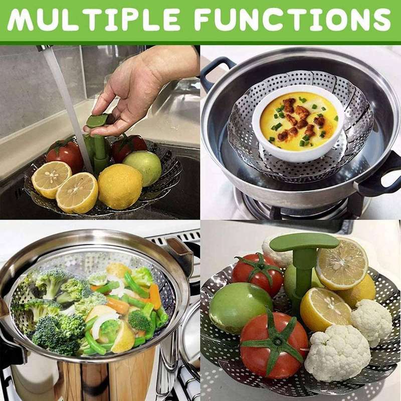 Vegetable Steamer Vegetable Steamer Insert with Extendable Handle