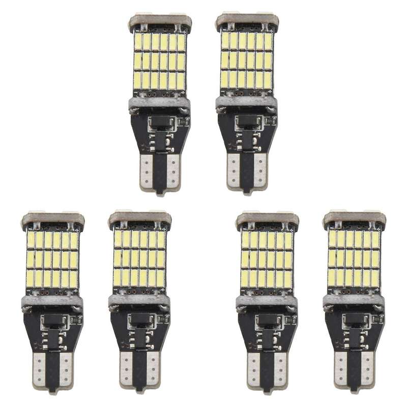 6pcs T15 Error Free 4014 45smd Highlighting Brake Light Bulb Dc12v