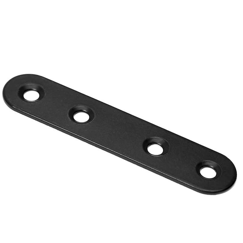 12 Pcs Straight Brackets Stainless Steel Brace Flat Metal for Wood
