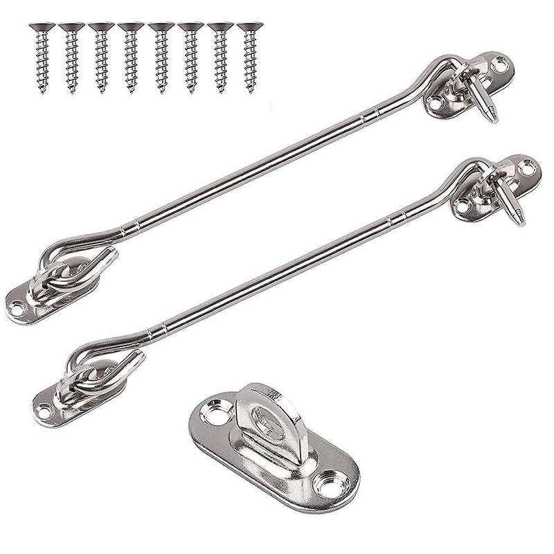 2 Pcs Cabin Hook (8 Inch) with Screws - for Shutter Shed Window