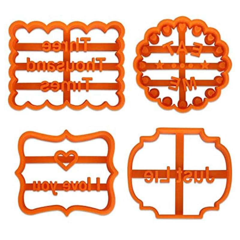 4pcs Fun Cookie Molds with Love Words I Love You Three Thousand Time