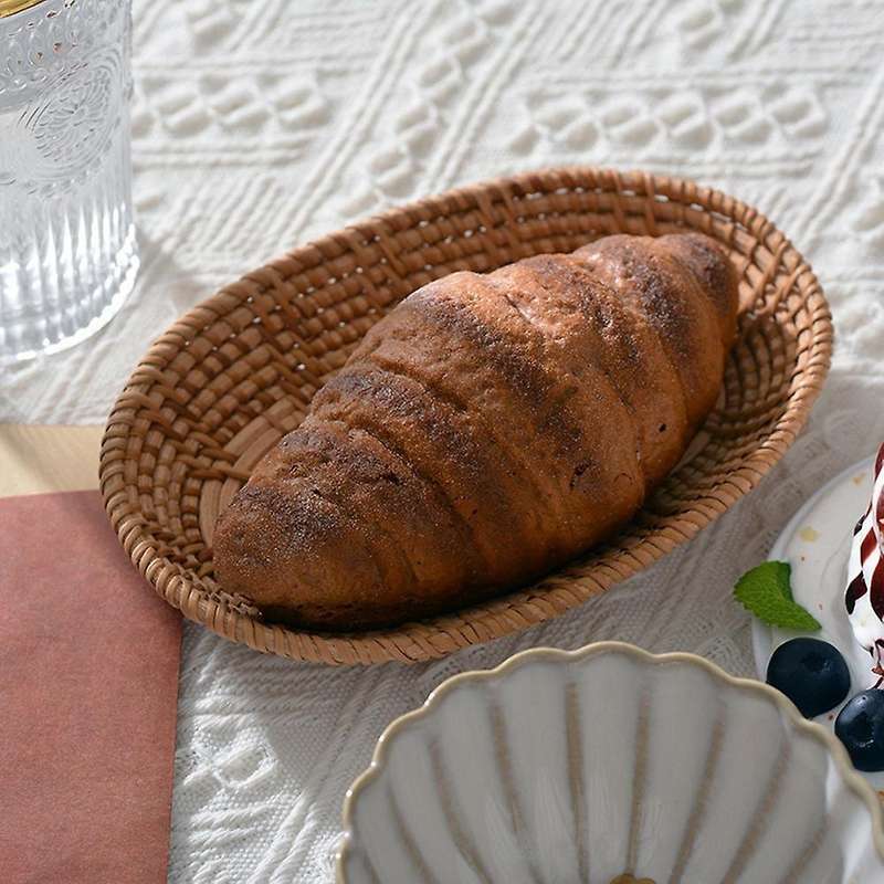 Woven Storage Basket Rattan Bread Basket for Home Desk Snack Sundries