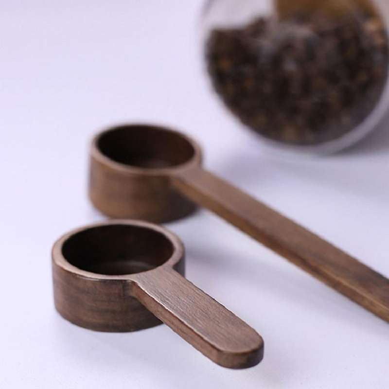 Coffee Measuring Spoon Kitchen Household Wooden Handle Baking Spoon A
