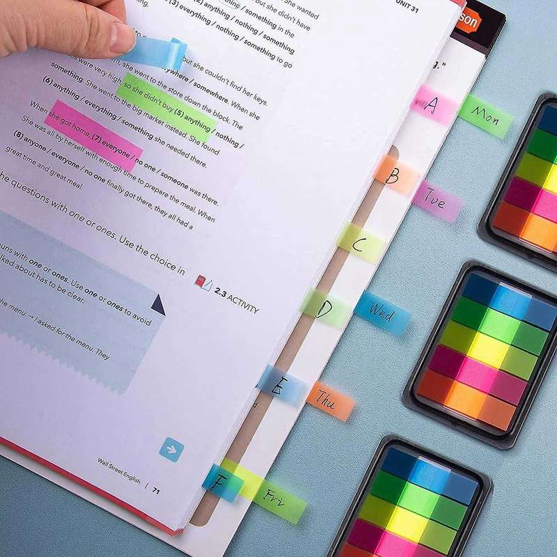 Sticky Note Flags,300 Pcs Total,pack Of 5 Color Tabs,strip Tabs