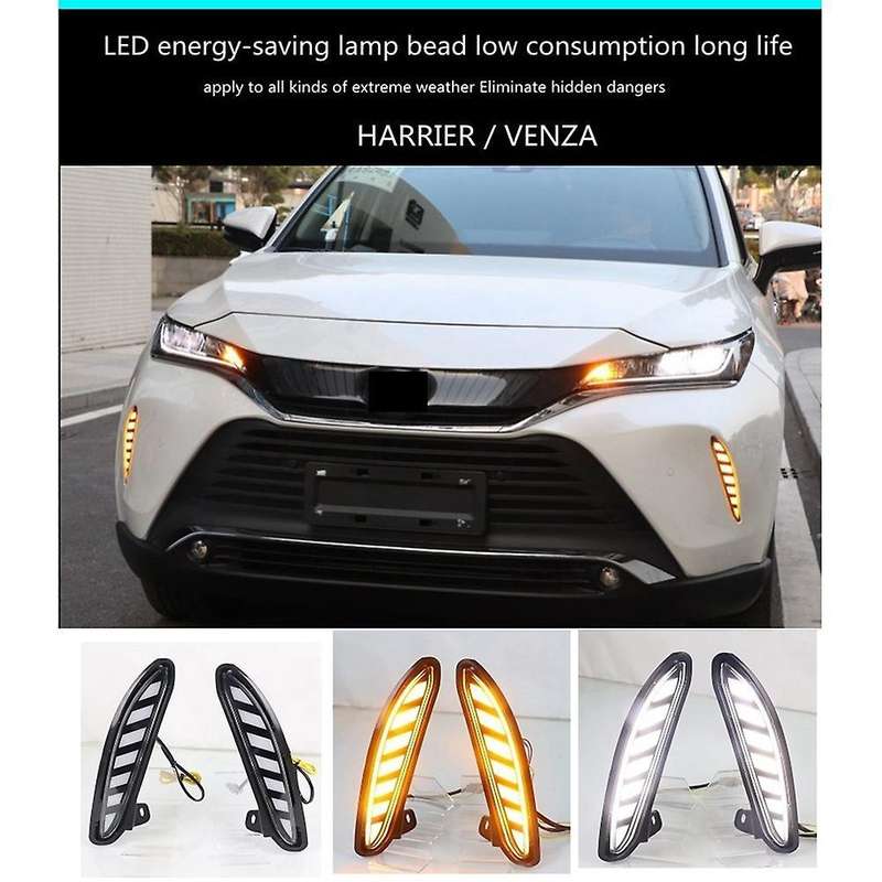 1 Set Car Led Daytime Running Light for Toyota Harrier,yellow Light