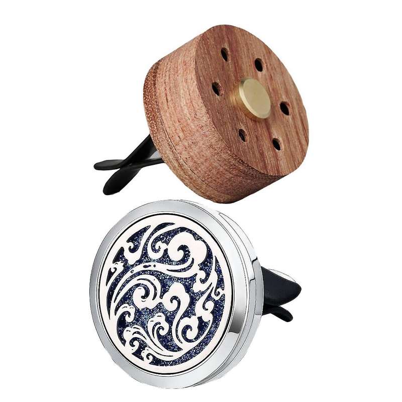 Car Essential Oil Car Diffuser with 10 Felt Pads Stainless Steel