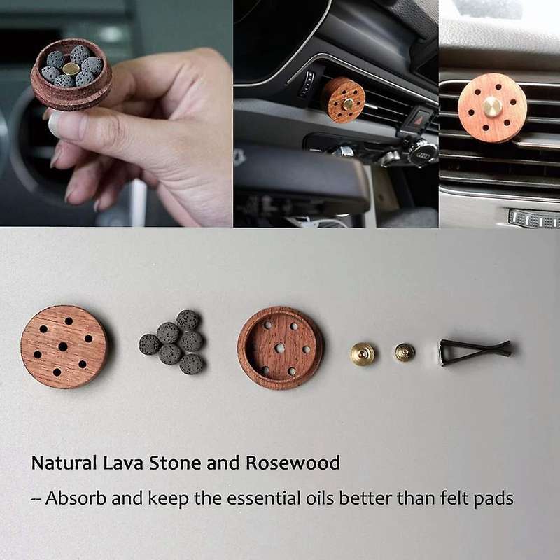 Car Essential Oil Car Diffuser with 10 Felt Pads Stainless Steel