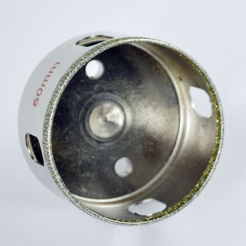 Silver Tone Diamond Tipped Glass Drilling Hole Saw 50mm