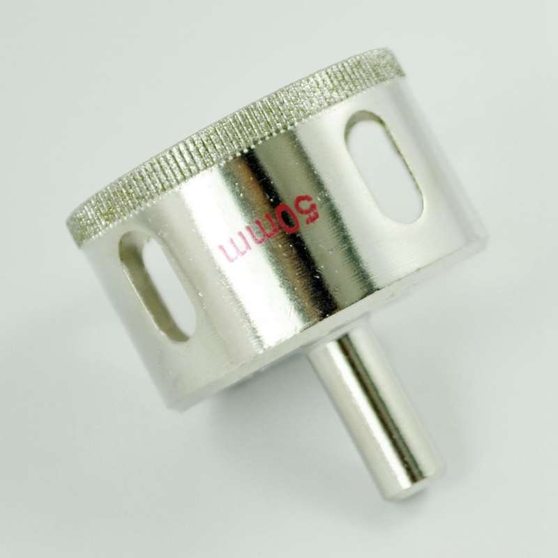 Silver Tone Diamond Tipped Glass Drilling Hole Saw 50mm