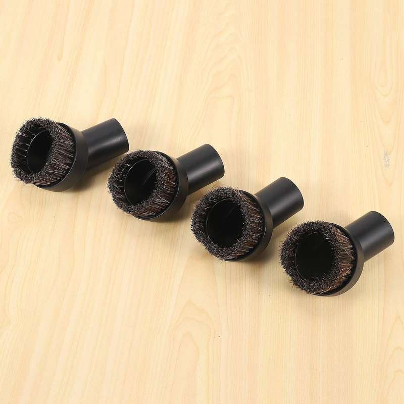 4 Pcs Horsehair Bristle Vacuum Cleaner Round Dusting Brush