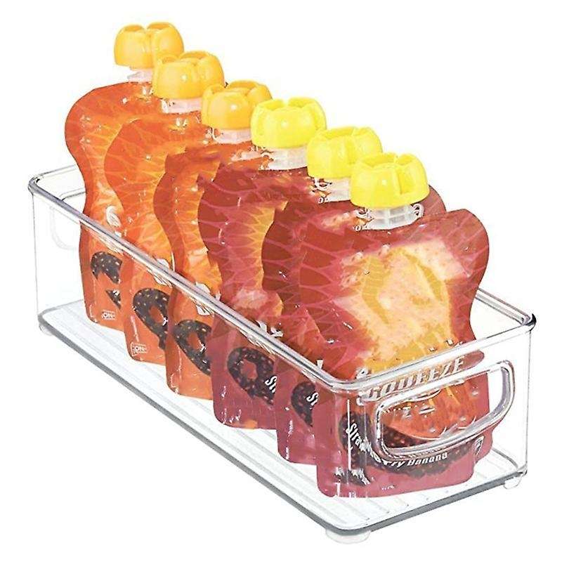 Stackable Plastic Food Storage Bin with Handles for Kitchen Pantry