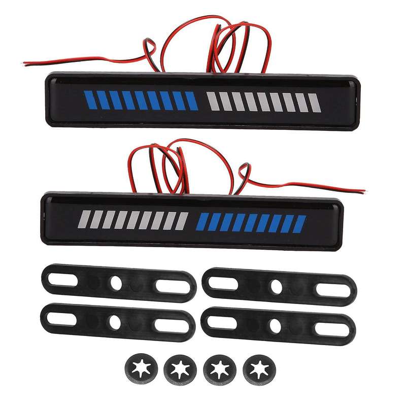 Pair Blue + White Light Front Bumper Grilles Lights for Bmw Ford