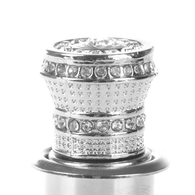 2x 12v Auto Crystal Rhinestones Car Cigarette Lighter Ignition Silver