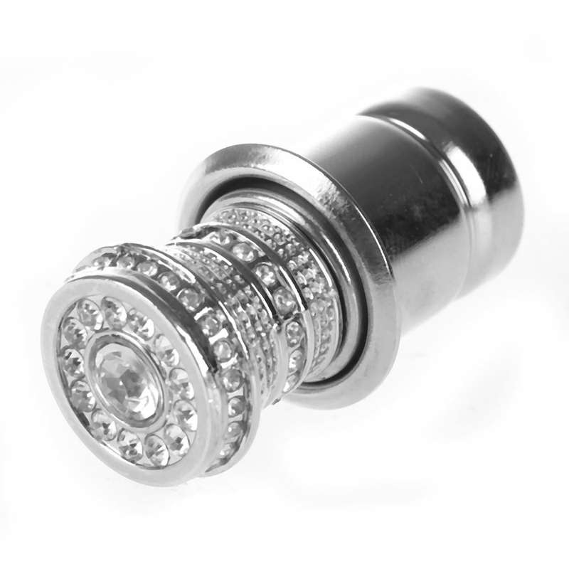 2x 12v Auto Crystal Rhinestones Car Cigarette Lighter Ignition Silver