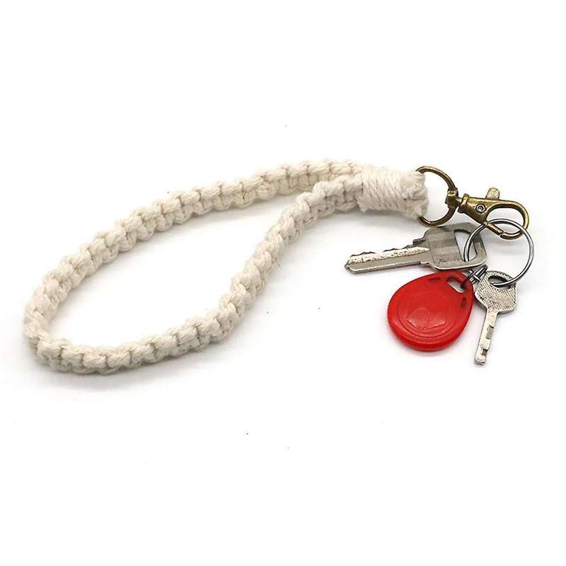 3 Pieces Macrame Keychain Handmade Boho Accessories Wristlet Keychain