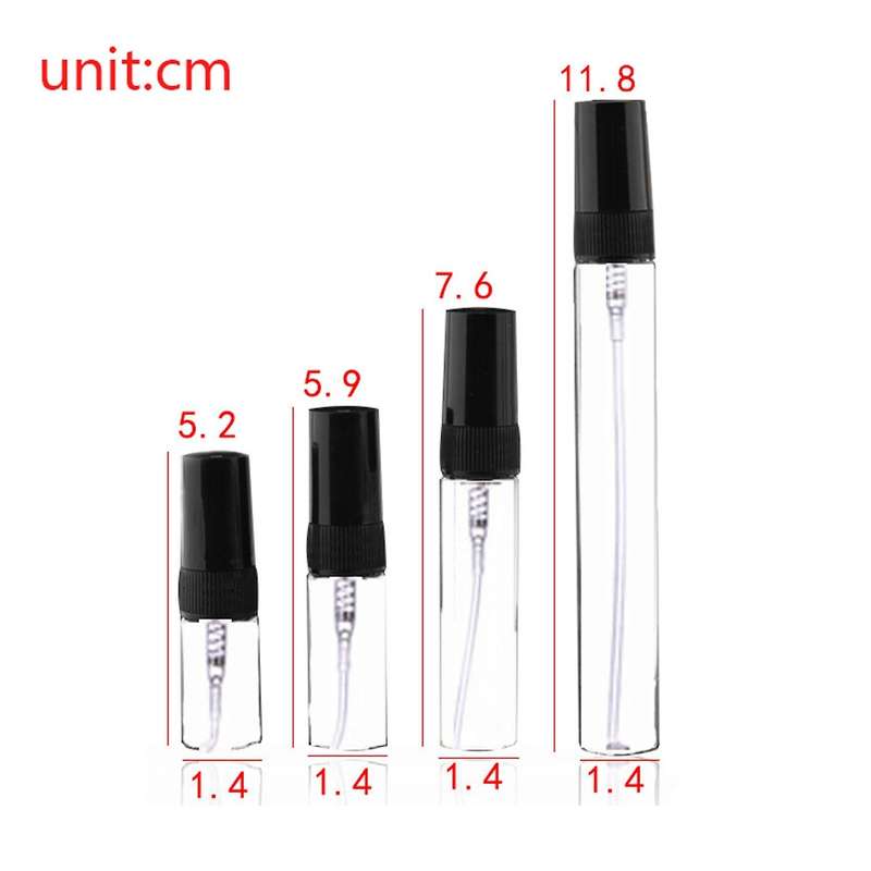10pcs Mini Portable Glass Perfume Bottle Travel Size (2ml)