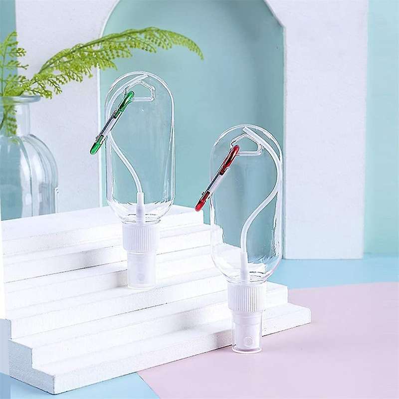 10pcs Spray Bottle Transparent Spray with Carabiner Keychain 60ml