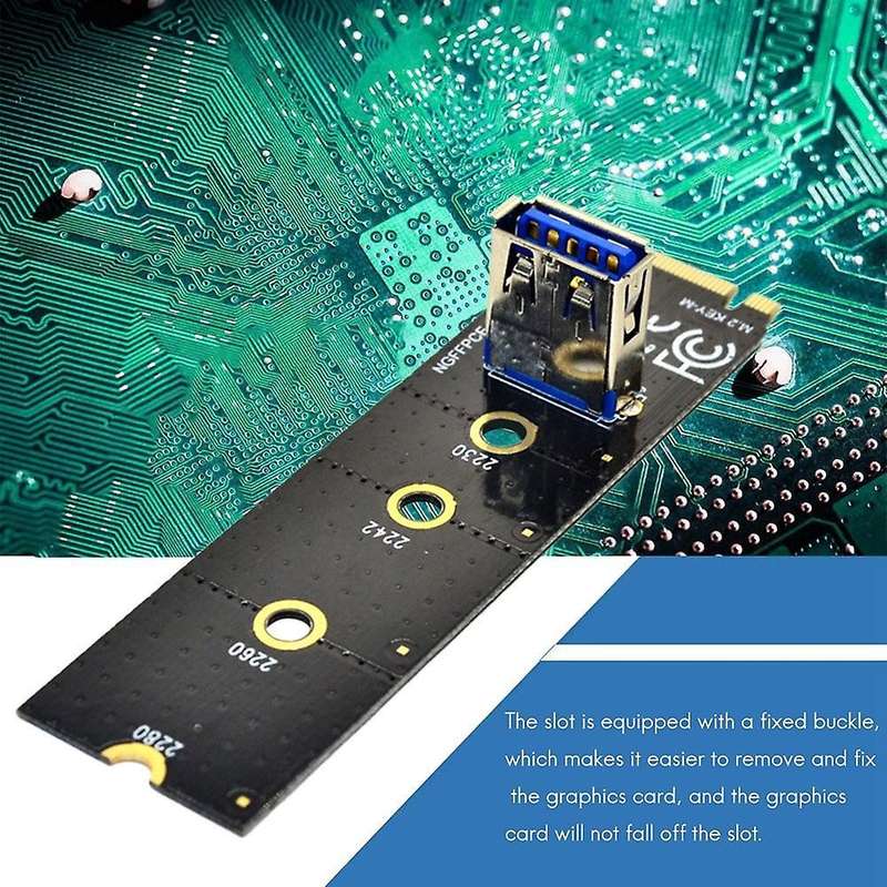 Ngff Slot Adapter Card+pcie 1x to 16x 6pin Graphics Card